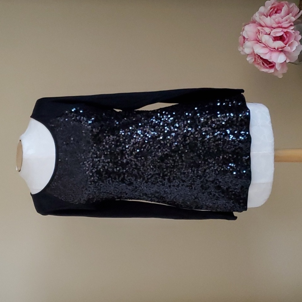 Old Navy Black Sequin Long Sleeve Top